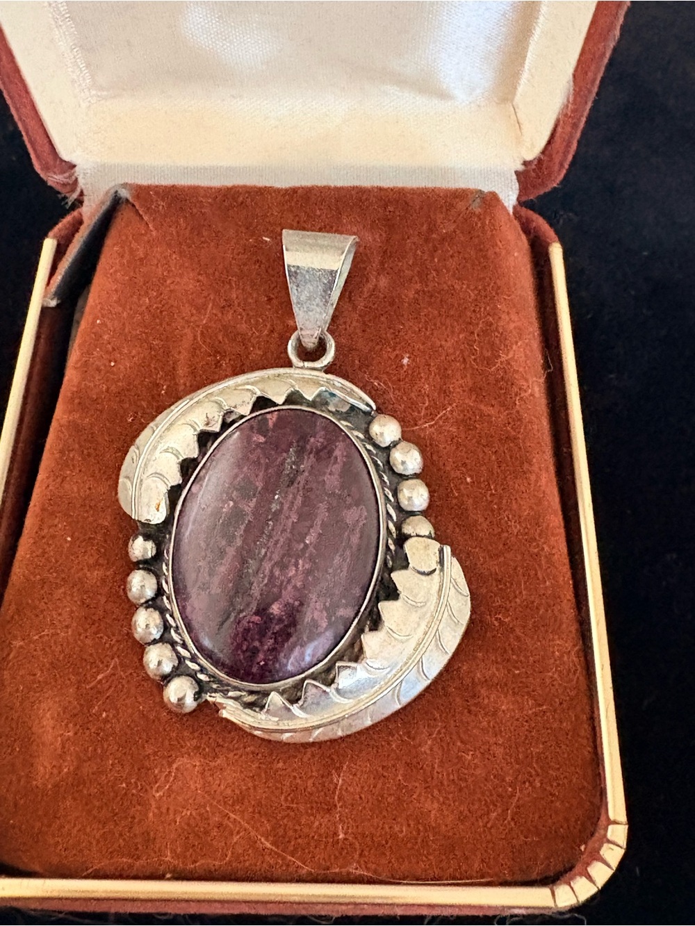 Sterling Silver Purple Stone Pendant Necklace
